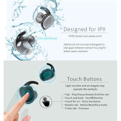 free sample factory noise cancelling bluetooth waterproof tws truly wireless stereo earbuds with charging case